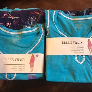Ellen Tracy 2 pajama sets small sleeveless shorts